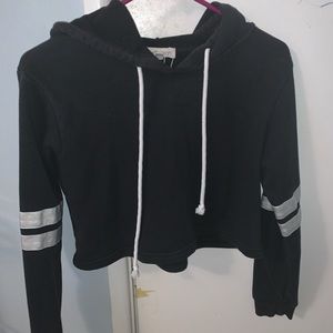 Black cropped hoodie